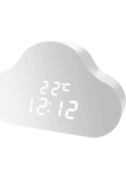 LED Bulut Alarm Saati, Ses Kontrollü Sıcaklık Göstergeli Gece Lambası (Yurt Dışından)