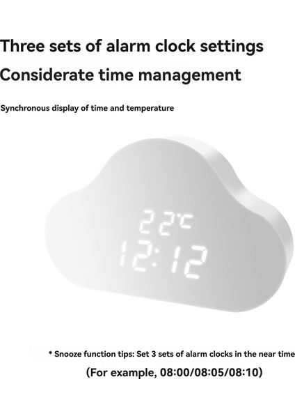 LED Bulut Alarm Saati, Ses Kontrollü Sıcaklık Göstergeli Gece Lambası (Yurt Dışından) indirimleri
