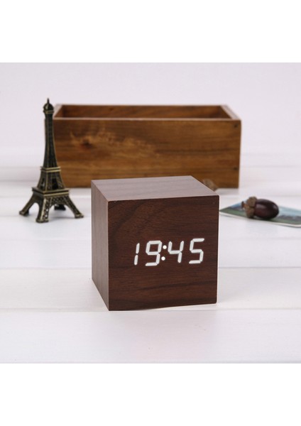 Ahşap LED Çalar Saat Ses Kontrollü Erteleme Fonksiyonu (Yurt Dışından) fiyatları