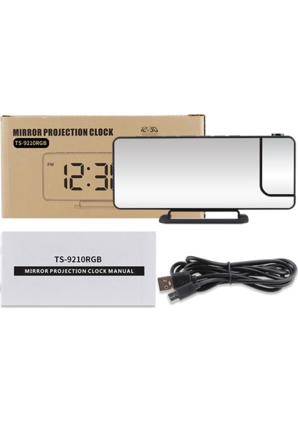 Dönebilir Prktörlü Alarm Saati Rgb LED 6 Parlaklık Seviyesi Şekerleme Yatak ve Oturma Odası (Yurt Dışından)