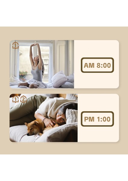 8001-EN Dijital Saat - Sıcaklık/nem Göstergeli Ayarlanabilir LED Çift Alarm (Yurt Dışından) modelleri