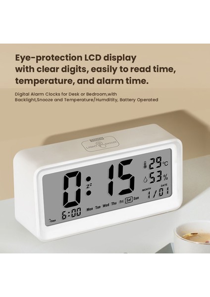 Büyük LCD Aydınlatmalı Sıcaklık Nem Göstergeli Dijital Çalar Saat (Yurt Dışından) indirimleri