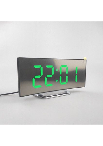 LED Dijital Çalar Saat USB Sıcaklık Kavisli Ekran Şekerleme Yatak Başı (Yurt Dışından)