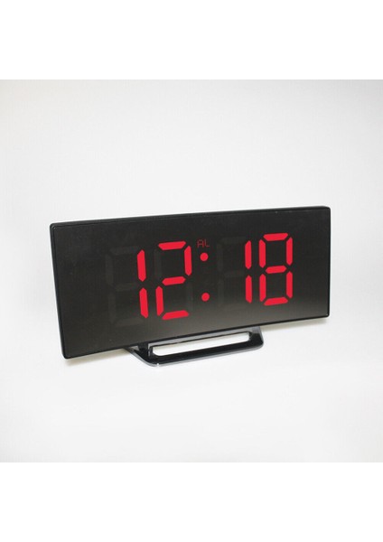 LED Dijital Çalar Saat USB Sıcaklık Kavisli Ekran Şekerleme Yatak Başı (Yurt Dışından)
