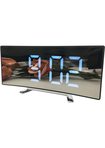 LED Dijital Çalar Saat USB Sıcaklık Kavisli Ekran Şekerleme Yatak Başı (Yurt Dışından)