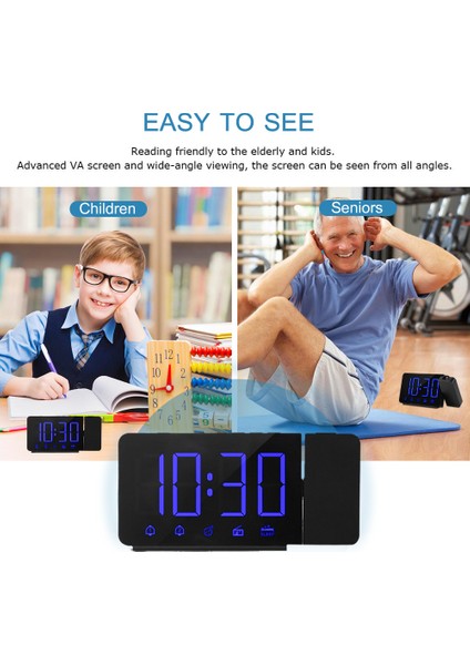 180° Prksiyonlu Alarm Saati - Fm Radyo, USB Şarj, Çift Alarm, Işık Ayarı (Yurt Dışından) fırsatları