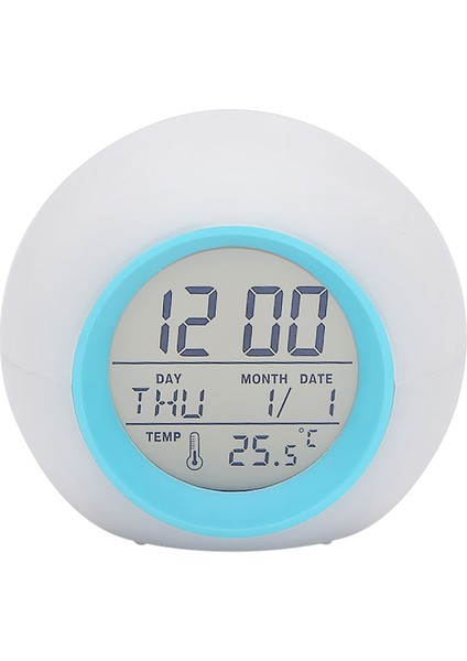 Dokunmatik 7 Renkli LED Alarmlı Saat ve Gece Lambası - Zaman/sıcaklık (Yurt Dışından)