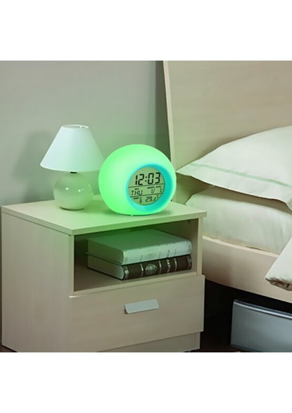 Dokunmatik 7 Renkli LED Alarmlı Saat ve Gece Lambası - Zaman/sıcaklık (Yurt Dışından) fırsatları