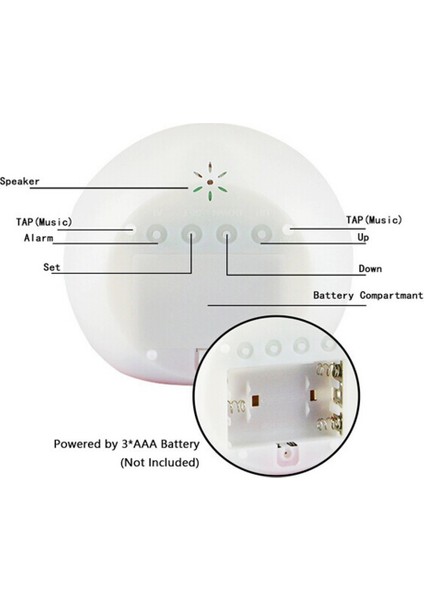 Dokunmatik 7 Renkli LED Alarmlı Saat ve Gece Lambası - Zaman/sıcaklık (Yurt Dışından) indirimleri
