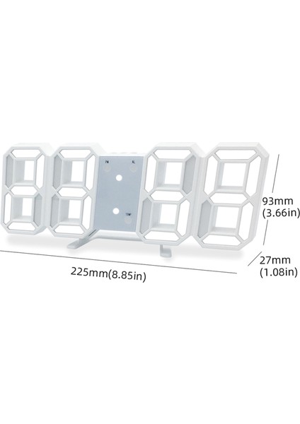 3D LED Duvar Saati Sıcaklık Göstergeli Geniş Ekran Dijital Alarm Ev & Ofis (Yurt Dışından)