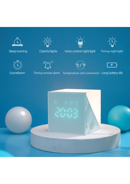 Rubik Küpü Alarmlı Ses Kontrollü USB Şarjlı LED Saat (Yurt Dışından) fiyatları