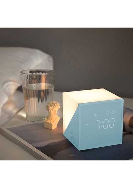 Rubik Küpü Alarmlı Ses Kontrollü USB Şarjlı LED Saat (Yurt Dışından) indirimleri