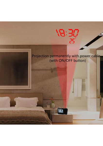 Prksiyonlu Alarmlı Saat - Termometre, Nem Ölçer, Tavan Göstergeli, LED Aydınlatma, USB Şarj (Yurt Dışından) modelleri