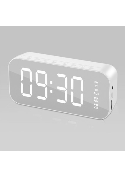 Dijital Çalar Saat Bluetooth Hoparlörlü Aynalı Yüzey USB Port Ev & Ofis (Yurt Dışından)