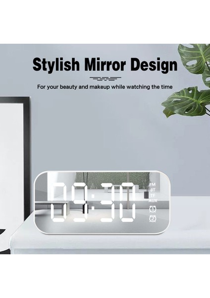 Dijital Çalar Saat Bluetooth Hoparlörlü Aynalı Yüzey USB Port Ev & Ofis (Yurt Dışından) fiyatları