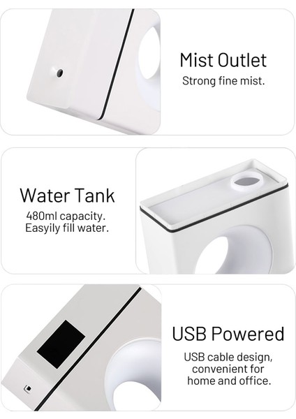 480 ml USB Gece Lambalı Ultrasonik Nemlendirici (Yurt Dışından) indirimleri