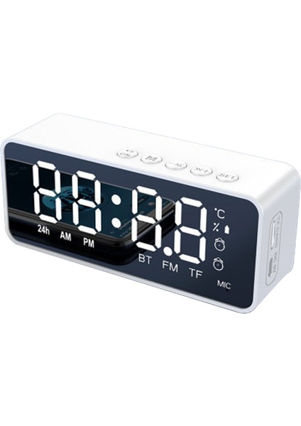 Bluetooth Hoparlörlü Alarmlı Saat: Aynalı LED Ekran, Çift Alarm, Tf Kart (Yurt Dışından)