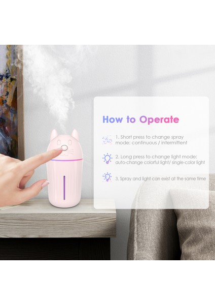 Mini USB Nemlendirici 210ML Sessiz Çift Püskürtmeli Renkli Aromalı Gece Lambası (Yurt Dışından) modelleri