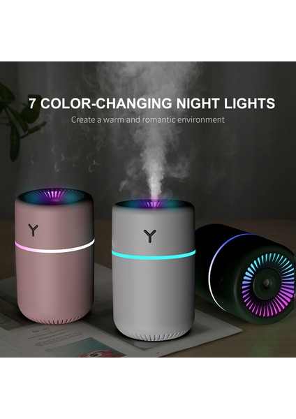 260ML Taşınabilir Nemlendirici, 7 Renkli Gece Lambası, Sessiz USB 2 Sis Modu (Yurt Dışından) indirimleri