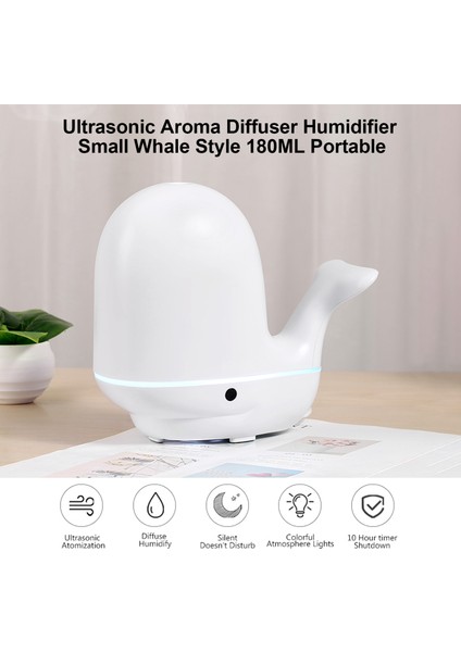 Ultrasonik Nemlendirici Balina Tasarım 180ML Otomatik Kapanma Mavi Gece Lambası (Yurt Dışından) fırsatları