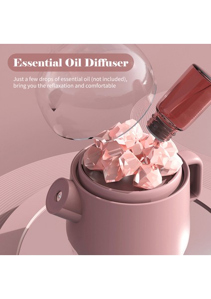 360ML USB Sessiz Nemlendirici & Esans Yağ Difüzörü, 7 Renkli Gece Lambası - Ev/ofis/yatak/araç (Yurt Dışından)