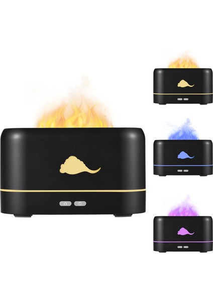 Alev Aromalı 3 Renkli Otomatik Kapanmalı USB Ultrasonik Nemlendirici (Yurt Dışından)