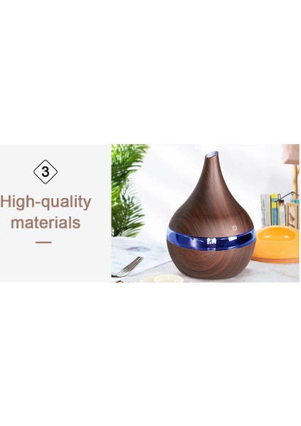 300 ml USB Ahşap Esans Yağı Nemlendirici ve Koku Difüzörü - Ev & Ofis (Yurt Dışından)