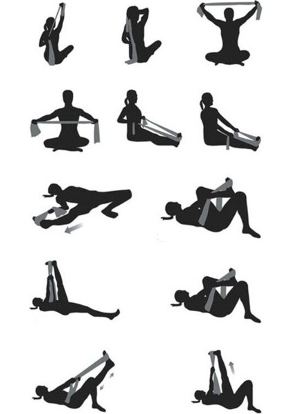 3’lü Pilates Direnç Lastiği Seti, Çok Renkli, 120x15cm, Sertlik: Sert-Orta-Yumuşak indirimleri