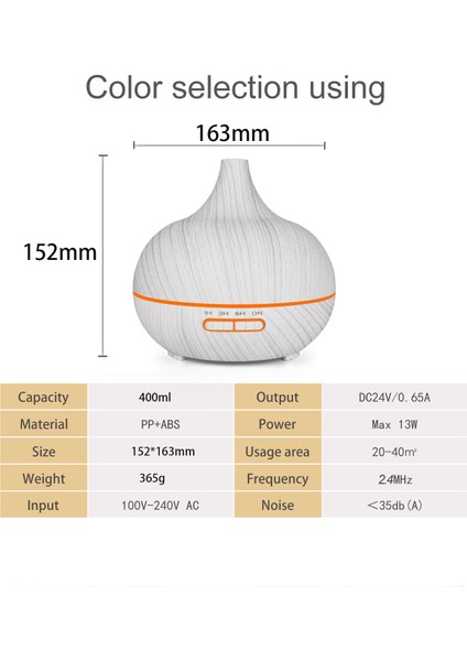 Ahşap Desen 500ML USB Nemlendirici ve Koku Difüzörü (Yurt Dışından) modelleri