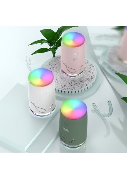 310ML Pembe Nemlendirici Sessiz Gece Lambası Otomatik Kapatma (Yurt Dışından)