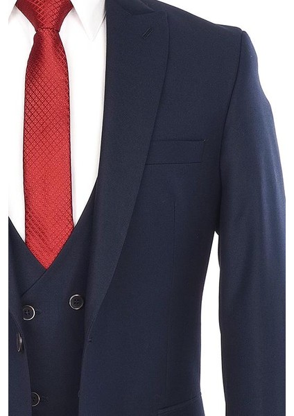 Slimfit Yelekli Drop 6 Takım-Koyulacivert modelleri