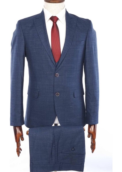 Slimfit Yelekli Drop 6 Takım-Lacivert