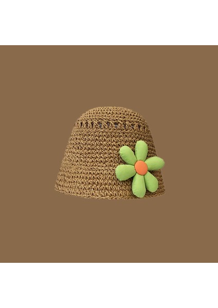 Hasır Şapka Kadın Güneşlik Güneş Kremi Büyük Ağız Şapka Ins Küçük Qingxin Ilkbahar ve Yaz Gezisi Plaj Tatili Tatlı Mori Güneş Şapkası (Yurt Dışından)