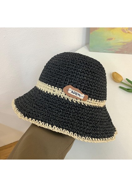 Hasır Şapka Kadın Güneşlik Güneş Kremi Büyük Ağız Şapka Ins Küçük Qingxin Ilkbahar ve Yaz Gezisi Plaj Tatili Tatlı Mori Güneş Şapkası (Yurt Dışından)