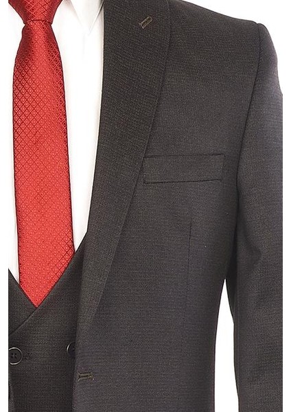 Slimfit Yelekli Drop 6 Takım-Koyukahve modelleri