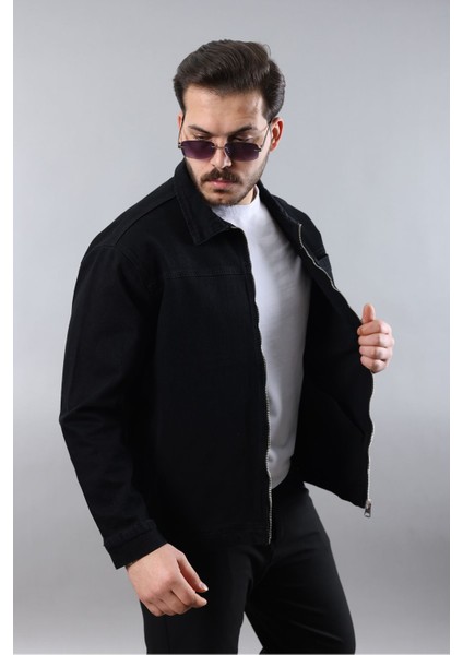 Erkek Regular Fit Siyah Spor Model Fermuarlı Kot Ceket fiyatları