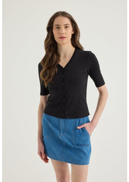 Denim Mini Etek