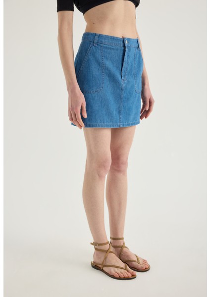 Denim Mini Etek modelleri