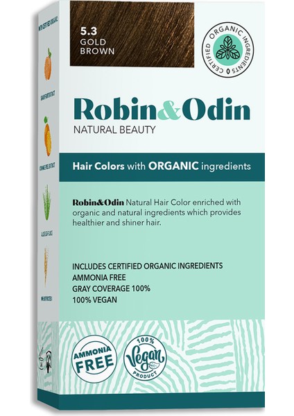 Organik Amonyaksız Vegan Kalıcı Saç Boyası 5.3 Gold Brown/Altın Yansımalı Kahve fiyatları
