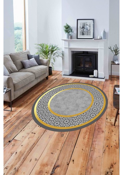 Çerçeveli Yeni Nesil Model Yıkanabilir Kaymaz Yuvarlak Salon Halısı, Çerçeveli-Y-91-Gold, fiyatları