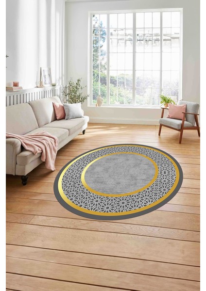 Çerçeveli Yeni Nesil Model Yıkanabilir Kaymaz Yuvarlak Salon Halısı, Çerçeveli-Y-91-Gold, modelleri