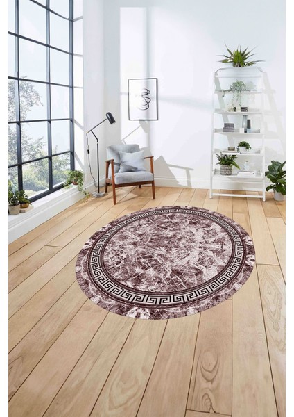 Çerçeveli Mermer Desen Baskılı Yıkanabilir Kaymaz Yuvarlak Salon Halısı, ÇERÇEVELİ-Y-100-BORDO, fırsatları