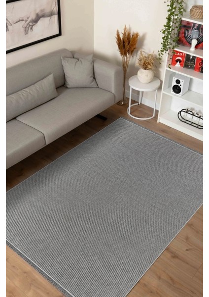 Ecoloop EC002 Gri Hav Toz Vermez Yumuşak Dokulu Salon Mutfak Koridor Oturma Odası Yolluk Halı