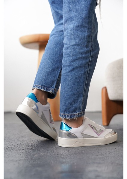 Kadın Mambo Spor Ayakkabı - Beyaz-Gümüş fiyatları