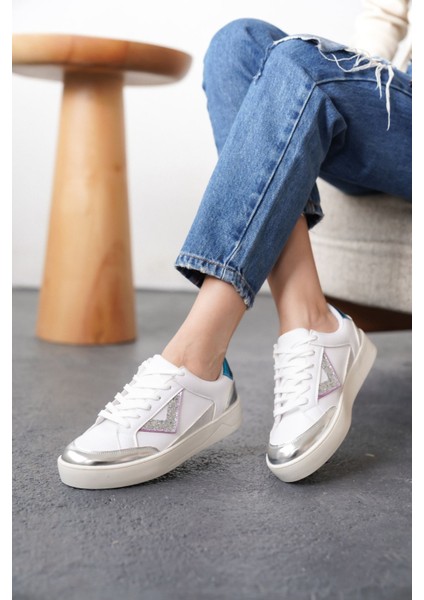 Kadın Mambo Spor Ayakkabı - Beyaz-Gümüş fırsatları