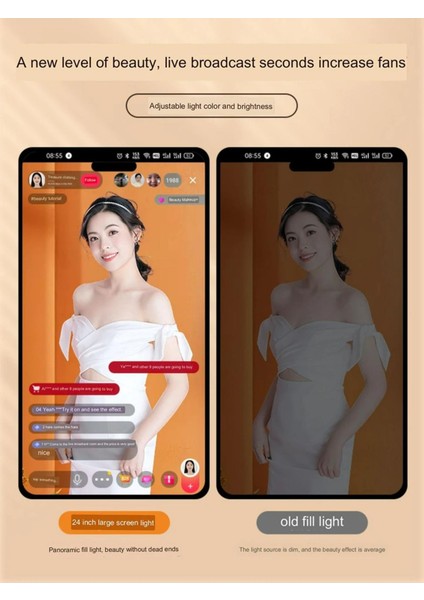 24 Inç Kare LED Ring Light Soft Çekim Makeup Işık Düz Panel Işık fırsatları