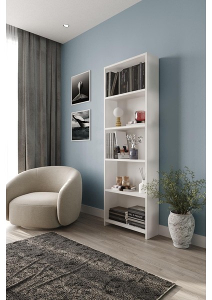 Wood Aria Kitaplık | Çok Amaçlı Dolap 5 Bölmeli | Dosya Dolabı fırsatları