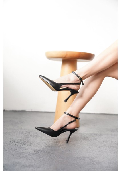 Kadın Montana Ince Topuklu Ayakkabı - Siyah-Deri fırsatları