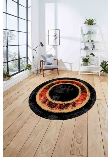 Çerçeveli Klasik Modern Baskılı Yıkanabilir Kaymaz Yuvarlak Salon HALISI,ÇERÇEVELİ-Y-130-KIRMIZI, fırsatları