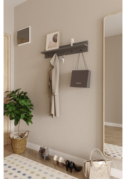 Wood Aria Modern Duvar Askılık, Hol Askılık, Duvar Askılık, Portmanto, Vestiyer 80 cm modelleri